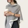 Bufanda y chal a rayas de verano abotonados, doble uso, engrosados y cálidos para otoño e invierno, imitación cachemir, capa para mujer para habitaciones con aire acondicionado