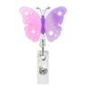 Verão Acrílico Glitter Borboleta Flor Puxador Fácil Giratório Crocodilo Clipe Carretel de Crachá Fivela de Identificação Fivela de Puxar Fácil