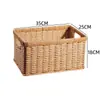 Cestas de Almacenamiento Tejidas al por Mayor para Uso Doméstico, Cestas Organizadoras para Gabinetes y Mesas de Centro, Cajas de Almacenamiento para Ropa y Snacks, Cestas de Mimbre Sintético, Estilo Europeo