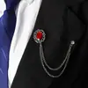 Nova Corrente de Suéter Broche de Rubi Fashion, Elegante e Elegante para Eventos de Festa de Cocktail, Corsage Versátil