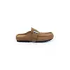 Sandalias casuales tipo Birkenstock con suela gruesa de 3 cm, estilo 'Grape Mom' ~ Sin cordones, con tira de hebilla metálica para mujer