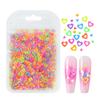 Cor fluorescente sequins de coração vazado em rede peso líquido 2g saco verão super moda arte de unhas sequins de coração vazado joias