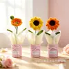 Produto Acabado de Galho Torcido Flor Tulipa Rosa Balde Pequeno Buquê de Flores Artificiais Decoração Presente Presente de Aniversário