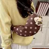 Bolso de gamuza con terciopelo de lunares, moda coreana, bolso de hombro de otoño, nuevo estilo 2026, bolso cruzado de un solo hombro para el trabajo
