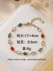 Joias de moda transfronteiriças: Pulseira de aço inoxidável gota d'água com diamantes coloridos, banhada a ouro 18k, toque de luxo leve de alta qualidade, acessório de mão feminino, em estoque