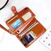 Carteira Nova Feminina Longa com Zíper e Fivela Grande Capacidade Multi-Compartimento para Cartões Bolsa para Cartões Bolsa Tudo-em-Um Bolsa de Mão Venda Quente