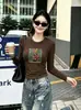 Camiseta de Algodón Acanalado para Capa Base, Directamente de Fábrica, Top de Manga Larga Ajustado, Segunda Remesa de Verano, Exclusivamente para Tiendas Físicas Shisanxing de Guangzhou