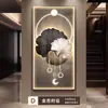 Pintura Decorativa para Vestíbulo Hoja de Ginkgo Lujo Accesible Pared de Fondo para el Final de un Pasillo de Alto Nivel Colgante de Pared con Mural Luminoso