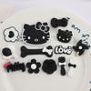 Kk Gato Preto Rosa Gravata Borboleta Gato Plástico Macio Acessórios DIY Capa de Celular Chinelos Decoração iPad Copo de Água Patch de Joia