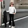 Ropa Infantil Niñas Trajes de Primavera y Otoño 2025 Nuevo Estilo Coreano con Capucha Trajes Casuales de Pantalón Recto para Niñas