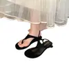 Sandalias de chancla estilo francés impresionantes para mujer, para uso exterior en verano, nuevo modelo 2026, adecuadas para combinar con faldas, vacaciones en la playa, sandalias romanas
