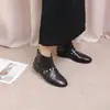 Novo Estilo Fivela de Couro Bico Apontado Moda Botas Curtas Botas da Moda Botas Casuais Retrô Botas Femininas