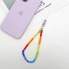 Nueva cadena para teléfono móvil de vidrio acrílico de color, colgante con cuentas, cordón para teléfono móvil, correa de mano resistente a caídas