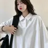 Camiseta polo negra para mujer, algodón puro, manga corta, nuevo modelo de verano, unisex, estilo universitario, corte holgado, top con cuello camisero estudiantil