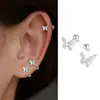 Pendientes Huecos de Mariposa de Plata Pura S999 para Mujer, Elegantes y Lujosos Accesorios para Orejas con Cierre de Rosca, Versátiles para el Uso Diario, Adecuados para Perforaciones de Oreja
