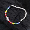 Pulseira Arco-Íris Dopamina Estilo Menina Simples Sensação de Alto Padrão Popular na Internet Contas de Smiley Nicho Usar Pulseira de Namorada