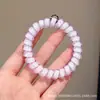 Goma para el pelo de alambre de teléfono con estampado de leopardo retro, alta elasticidad, banda de goma sin marcas para adultos, adecuada para coletas, simple y elegante, no daña el cabello