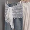 Bufanda Fresca Dulce Bordado de Encaje y Cinta de Alta Calidad Estilo Coreano y Japonés Estilo Princesa de Hadas Primavera Verano