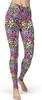 Leggings ajustados elásticos con estampado digital de líneas abstractas de tinta de color para mujer, transfronterizos de Europa y Estados Unidos, con flores