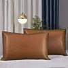 Funda de almohada de esterilla de verano funda de almohada de seda helada fresca de verano para adultos funda de almohada de ratán de ángulo recto único funda de almohada de café impresa