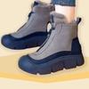 Novos Sapatos de Algodão de Inverno Femininos Espessos Forrados com Lã Botas Martin Novas Solas Grossas Aumentadas Botas de Neve Femininas Botas Quentes da Moda