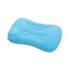 Almohada Inflable para Exteriores, Almohada Cuadrada Plegable Flocada, Máscara para Ojos, Juego de Tapones para los Oídos, Soporte Cervical para Dormir, Cojín Lumbar para Viajes Largos