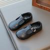 Suela Suave Ojos Grandes Marrones 2025 Nuevos Zapatos de Niña de Una Sola Capa Planos Estilo Retro Zapatos de Cuero Estilo Japonés para Niña Combinan con Todo