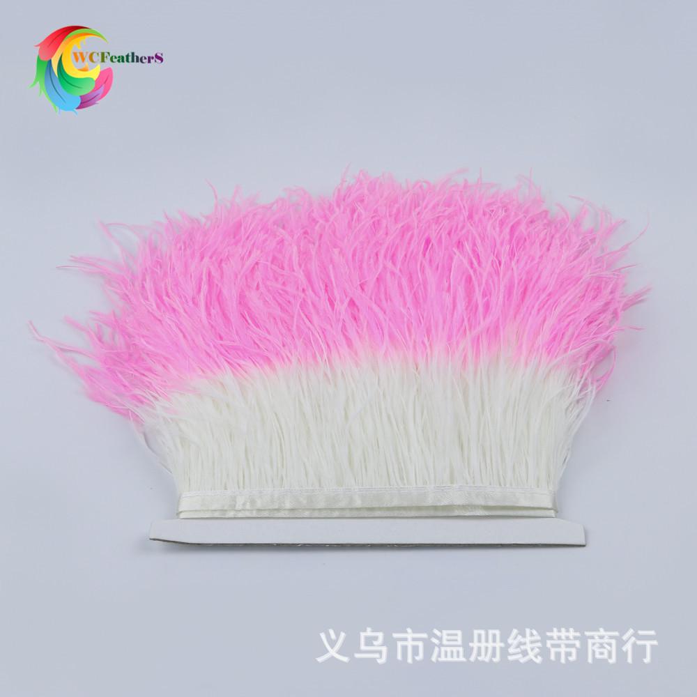 1 white and pink ostrich trims