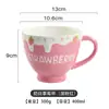 Caneca de Cerâmica Morango Pintada à Mão Cor Subglacê Grande Capacidade Xícara de Café para Café da Manhã Fábrica de Origem Suporta Personalização