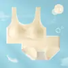 Ropa interior para estudiantes en desarrollo, Ropa interior de seda de hielo para niñas, Ropa interior para niños grandes, Ropa interior para niñas, Sujetador de látex, Ropa interior sin costuras