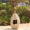 Ninho Tecido de Palha Artesanal Criativo Grama Hibisco Cabaça Casa de Pássaro Decoração de Jardim Ninho para Pássaro de Estimação Ninho de Pássaro Tecido de Palha