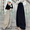 Calça de Tricô Infantil para Primavera e Outono 2025 Nova Calça Casual Larga para Meninas Mais Velhas Calça Versátil Estilo Scimitar