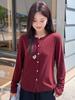 Chaqueta cárdigan de punto para mujer, estilo nuevo Primavera y Otoño 2026, prenda exterior versátil con top de cuello redondo de un solo botón hecho de Lyocell Tencel