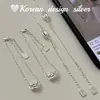 Joia de Mão Simples Ins Coreana Prata Esterlina S925 Pulseira Simples Nariz de Porco Estilo Nicho Clássico Versátil Modelo Feminino