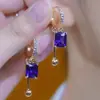 Pendientes Populares Retro de Cristal Verde para Mujer, Nuevos Pendientes de Clip de Diseño de Nicho de Moda 2026, Pendientes Elegantes y Versátiles