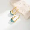 Pendientes de resina de lujo Nala para mujer, pendientes geométricos dorados, diseño de nicho, sensación de alta gama, cierres de oreja versátiles