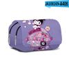 Estojo Dupla Camada Grande Capacidade Flip Sanrio Kuromi Estampado 3D Novo Produto Caixa de Material Escolar para Crianças