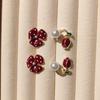 Pendientes rojos Ancola con diseño de nicho 2024, nuevos y sencillos, de estilo avanzado, para otoño e invierno, para mujer.