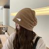 Gorro holgado de metal con logo estilo japonés para circunferencia de cabeza grande para mujer 2025 Nueva versión coreana estilo perezoso sombrero genial sombrero turbante de otoño para hombre