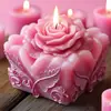 Regalo del Día de San Valentín vela perfumada de rosa cuadrada molde de silicona molde para adorno de flor transfronterizo