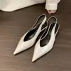Chuyuji Mocasines elegantes de tacón de cuña estilo francés con punta abierta y puntera cerrada para mujer 2026 verano estilo hada suave