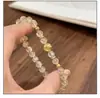 Pulseira de Cristal Amarelo Natural, Versátil Pulseira de Cristal Dourado para Cabelo de Nicho para Mulheres, Toque de Luxo Leve de Alta Qualidade, Joias de Amizade Atacado