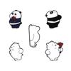 Meiman Broche de Liga com Gotas de Óleo em Desenho Animado de Três Ursos Panda Bonito Urso Polar Roupas Decorações Acessórios para Mochilas Escolares