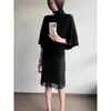 ¡Llegó! La nueva colección de otoño de Dongdaemun: suéter moderno, holgado y adelgazante estilo capa con mangas de murciélago y cuello alto para mujer