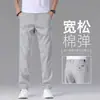 Calça Casual Masculina de Outono de Alta Qualidade Cinza Claro, Corte Reto Solto, Novo Estilo 2026, Versátil para Negócios, Calça Masculina Ultra Fina de Seda de Gelo