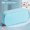 Bolsa de Lápices de Dibujos Animados para Estudiante de Primaria Transfronteriza, Caja de Papelería Simple de Doble Capa de Gran Capacidad, Bolsa de Lápices con Logo Impreso de Alto Valor
