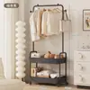 Cabideiro, Cabideiro de Chão, Cabideiro para Troca de Roupa ao Lado da Cama, Estante de Armazenamento, Cabideiro Móvel para Entrada de Quarto, Simples