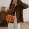 Chaqueta Suéter con Solapa Retro y Cremallera para Mujer en Otoño e Invierno Diseño Holgado Perezoso Transfronterizo Cardigán de Punto Trenzado Estilo Occidental