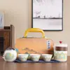 Juego de té de viaje traje portátil para exteriores juego de té kung fu taza rápida de cerámica empresa mayorista regalos publicitarios de negocios