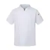 Uniforme de chef manga corta catering hotel cocina trasera ropa de trabajo para hombre resistente al desgaste absorción de sudor tacto algodón cómodo elástico